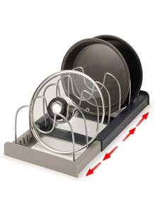 Kitchen Utensils Drawer Organizer Rack, Adjustable Pot Lid Holder, Expandable Bakeware Rack - Multicolor - View 1