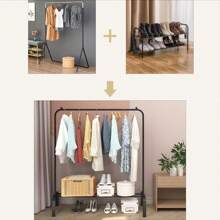 OYAJIA Clothing Garment Rack, 110 CM Metal Clothes Rail With Bottom Rack And Hanger Hook For Coats, Skirts, Shirts, Sweaters, Black - one-size - View 7