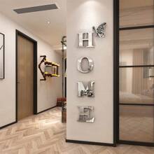 1 bộ miếng dán tường gương 3D Acrylic Home Motto trang trí lối vào, hành lang [Màu sắc có thể ngẫu nhiên] - Nhiều màu - Xem 1