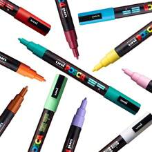 Uni Feutre Acrylique Paint Marker Pen PC-3M Colors Fine Point 0.9-1.3mm Painting Graffiti Anime Advertising Art Drawing Pen Back To School