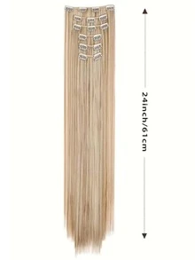 Natural Hair Extensions Clip Curtains 6 Pieces.