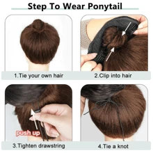 DZfirst Pferdeschwanz-verlängerung, Kordelzug, Lockiger, Gewellter Pferdeschwanz Für Künstlichen Clip-in-pferdeschwanz, Schwarzes, 18 Zoll Großer, Synthetischer, Langer, Lockiger, Flauschiger Pferdeschwanz Für Den Täglichen Gebrauch