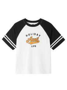 Annil Tween Girl Summer Leisure Versatile Round Neck Short Sleeve T-Shirt