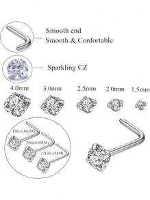 AVYRING 8er Set CZ Hufeisen Piercing - 18G Surgical Steel In Silber/Gold