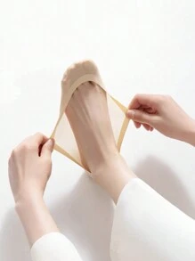 2 Stücke Aufgerüstete 4D Massage Einlegesohlen Socken, Fußgewölbestütze, schweißabsorbierend, elastische Massage stoßabsorbierende Einlegesohlen für Sportschuhe & Freizeitschuhe - Beige - Übersicht 7