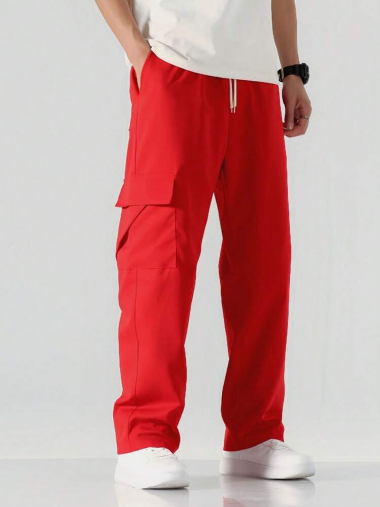 Pantalon cargo decontracte rouge et sport pour homme avec poches laterales Mode en ligne SHEIN FRANCE
