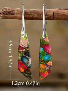 2pcs Fashion Retro Earrings Imitation Turquoise Earrings Bohemian Earrings Jewelry Women's Earrings Jewelry Birthday Anniversary Gift For Lovers And Friends Valentine's Day Earrings Gift