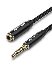 Vention 3.5mm Aux延長線耳機線男轉女音頻連接線尼龍編織立體聲耳機線音頻插頭延長線,支援筆記本電腦,mp3播放器,揚聲器等
