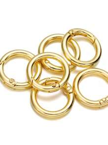 10pcs Fashionable Metal Lobster Clasps With Round Openings And Spring Rings For DIY Jewelry Making