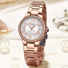 CURREN Fashion Women Watch Top Brand Luxury Lady Girl Classic Wristwatch Stainless Steel Bracelet Strap Simple Original Waterproof Elegant Female Clock Gift 9081