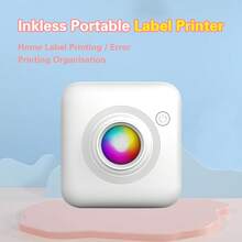 Hình Ảnh Mini Bỏ Túi Máy In Di Động Mực In Nhiệt 57 Mm Miếng Dán Xuyên Giấy Không Dây BT 200 Dpi Android IOS máy In - trắng - Xem 2