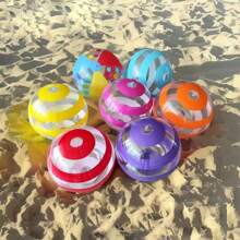 Pelota de playa inflable transparente a rayas de 23 pulgadas de color al azar, juguete inflable de la piscina césped al aire libre de PVC de uso doble para fiestas como decoración de pelota de piscina - Multicolor - Ver 1
