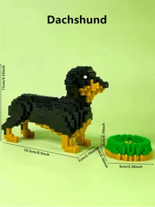Weihnachts-Dekoration Tierfigur Hund Mini Bauklötze Set - Dackel, Löwenhund, Schnauzer, Labrador, Teddybär, zum selbst zusammenbauen, Dekoration für Geburtstag/Festivalgeschenke, Zimmer-Dekoration, Weihnachten, Hund, Bauklötze, Weihnachten, Geschenk, Hund, Weihnachten, Geschenk, Hund