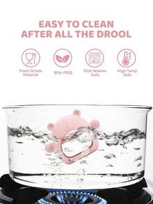 1Pc Blue & Pink Bear Baby Teether Silicone Teething Sensory Toys Babies Anti Dropping Infant Hand Teether Pacifiers Chewing Grasping Exercise Toys For Sucking Needs Early Educational(Some Parts May Be Random) Teething Toys - Multicolor - View 7