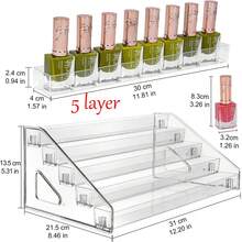 指甲油收納盒升級版亞克力展示架，用於指甲油座，太陽眼鏡收納盒，精油座，透明眼鏡展示盒，化妝品收納盒，口紅貯存架，眼影和香水儲藏，為妻子，女友禮物而設。 - 透色 - 查看 7