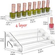 指甲油收納盒升級版亞克力展示架，用於指甲油座，太陽眼鏡收納盒，精油座，透明眼鏡展示盒，化妝品收納盒，口紅貯存架，眼影和香水儲藏，為妻子，女友禮物而設。 - 透色 - 查看 6