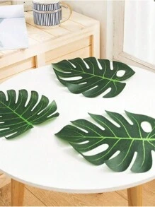 10 pièces Feuilles de palmier artificielles, fleurs de simulation pour la décoration de la maison, table à manger, chambre, bureau, café, hôtel, arrangement floral DIY, accessoire photo, etc., Saint-Valentin, cadeaux anniversaire remise des diplômes, plantes artificielles