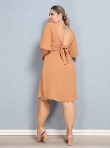Plus Size Dresses - Marrón Mocha - Ver 5