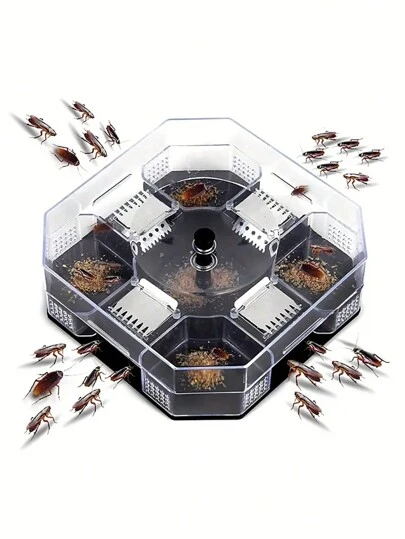 可重複使用的捕蟑螂器：室內廚房用蟑螂陷阱盒，滅蟑殺蟑，防治害蟲