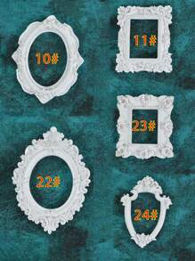 1pc White European Victorian Style Retro Mini Photo Frame Jewelry, Small Photo Frame Shooting Props, Jewelry Positioning Frame, Earrings, Necklaces, Jewelry Placement Props Gifts Birthday Graduation - White - View 5