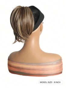 Messy Flully Straight Bun Hair Piece Synthetic Claw Clip In Short Ponytail Extension For Women