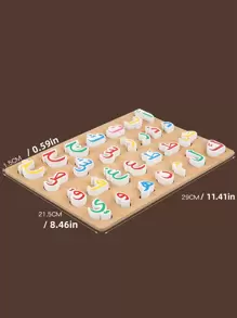 Wooden Arabic Alphabet Fingers Board, Early Education, Puzzle, Cognitive Toy, Suitable For 1-2 Year-Old Baby, Boys And Girls To Play With.