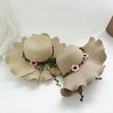 Mũ Rơm Vương Miện Hoa Ngọt Ngào Mùa Hè, Mũ Đi Biển Đi Biển, Mũ Mềm Chống Nắng, Nữ - Màu Khaki - Xem 4