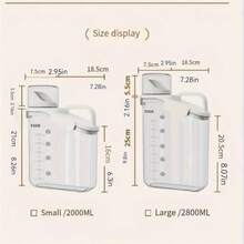 Contenedor hermético para almacenamiento de alimentos para mascotas con escala - Diseño duradero e impermeable a la humedad para alimentos de gatos y perros - Blanco - Ver 4
