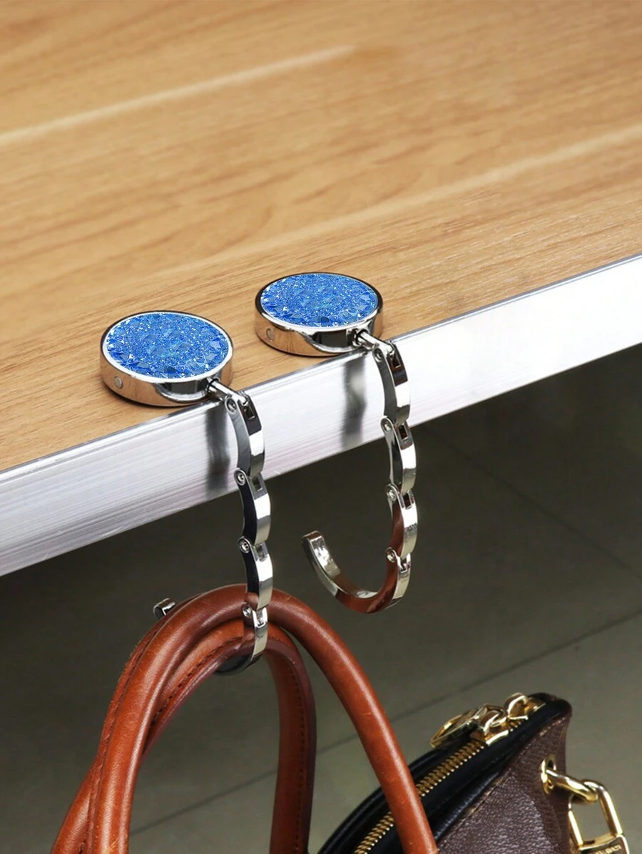 GSTARAM Colgador de bolso plegable - Gancho de mesa plegable para bolso - Colección de ganchos para bolsas - Ganchos de escritorio para bolsos - Azul - Ver 1