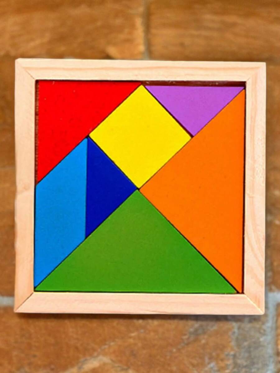 Educational School Wooden Tangram Puzzle For Children Learning Geometric Pattern 11 X 11CM - 彩色 - 查看 1