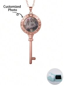 Llavero de corazón con foto personalizada y color personalizado y collar, regalo del Día de la Madre, regalo del Día de San Valentín, aniversario de cumpleaños, enviar amigos, compañeros de clase, graduación, Navidad, regalos de alta gama de la familia