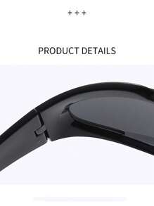 1pc Punk Style Solid Color Wrap Around Fashion Glasses - Cycling Glasses, Retro Cat Eye Fashion Glasses For Outdoor Sports, Suitable For Men & Women