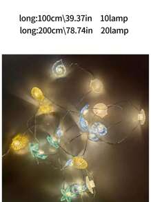 1件 3米 20顆LED貝殼海星海馬串燈，海洋主題電池供電燈（不含電池），海灘婚禮室內/室外裝飾 - 彩色 - 查看 5