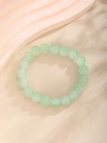 1pc Fashionable Delicate Crystal Beaded Bracelet, Sweet Jade Ornament, Suitable For Daily Wear By Girls - Multicolor - View 8
