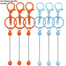 Mixed Beaded Keychain With Steel Blank Metallic Alloy Beads, Detachable Beaded Pendants For Handmade Jewelry Crafts - One Size - View 20