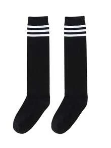 Annil Calze a metà lunghezza a righe di stile collegiale assorbenti, traspiranti e vivaci per lo sport da bambini e bambine in primavera e autunno