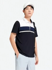 TECTOP Boyfriend Style Men Polo Shirt Short Sleeve Golf Moisture-Wicking Quick Dry Performance Golf Shirt 3-Button Tops Tennis Fitness Leisure Outdoor Sports