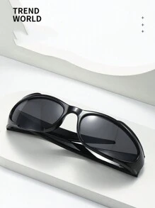 1pc Punk Style Solid Color Wrap Around Fashion Glasses - Cycling Glasses, Retro Cat Eye Fashion Glasses For Outdoor Sports, Suitable For Men & Women