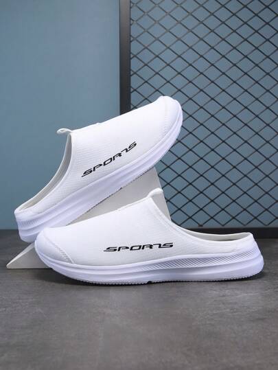 1pair Unisex Plus Size Mesh Flat Mules Slip-On Casual Shoes