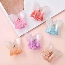 Set di 6 clip per capelli con farfalla in gelatina di vari colori, accessori per capelli femminili, clip a placca opaca con sensazione al tatto superiore - Multicolore - Visualizzare 1