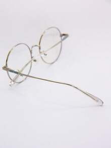 AMIA Armação para Grau Feminino em Metal Redonda com Filtro Azul nas lentes MOD 72603 - Prata - Visão 3