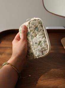 Portable Women Multi-Functional Ditsy Floral Cartoon Flower Cute Card Holder Storage Bag Hibiscus Back To School Supplies For Women Wallet Mini Wallet Purse Wallet Coin Wallet - Multicolor - View 8