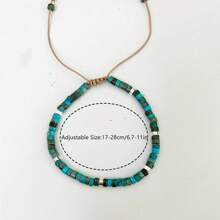 1PC Natural Stone Turquoise Stone Beads Woven Bracelet Natural Stone Adjustable Rope Lady Bracelet Gift