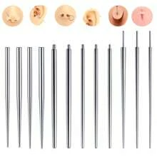 3/4/6件14G/16G/18G/12G内/外螺纹钛鼻钉、耳环、肚脐环、唇环、舌环、眉环、身体穿孔工具 - 彩色 - 查看 4