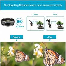 11-In-1 Mobile Phone Camera Lens Kit, HD Camera Lens With Universal Clip Compatible With Most Smartphones; 140° Super Wide Angle, 205° Fisheye Lens, Macro Lens, CPL Starlight Filter, ND32 Filter, Multi-Function Smartphone Camera Lens - Black - View 8