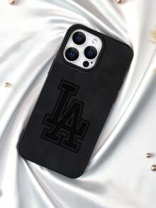 1pc LA Pattern TPU+Leather Pattern Phone Case, With Camera Protection, Shockproof, Compatible With IPhone 7/8/SE2/SE3/X/Xr/11/12/13/14/12 Pro Max/13 Pro Max/14 Pro Max/15/15 Pro/15 Plus/15 Pro Max - Black - View 2