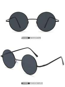 1副复古小圆猫眼时尚眼镜，圆框时尚眼镜，万圣节沙滩配饰，女士眼镜太阳镜，秋冬季女士服装商务休闲装，夏季沙滩度假、户外活动、旅行礼物