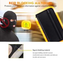 Fireproof RFID Blocking Material Card Case Built In Pen Holder Passport Cash Removable Keychain Credit Card Coin Storage Area Large Capacity Wallet Suitable For Home School Office Travel Convenient To Carry Size 24*13*2cm Black Multifunctional Storage Bag Travel Essentials Travel Accessories Travel Must Haves