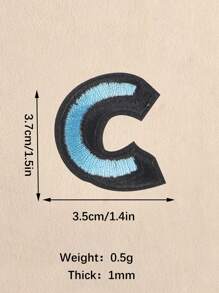 1套52件英文字母刺繡徽章，用於衣帽DIY熨貼布標籤 - 彩色 - 查看 6