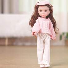 One 14 Inch Fashion Doll Full Vinyl GIrl Doll Cute Madeup Face 5 Removable Joint Princess For Kids Friend Gift,Room Decoration